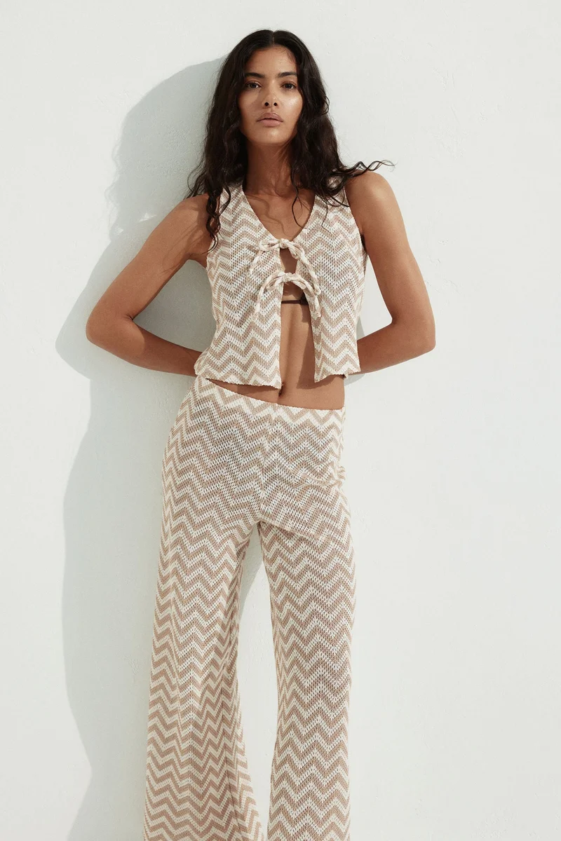 H&M Tie-front jacquard-knit waistcoat