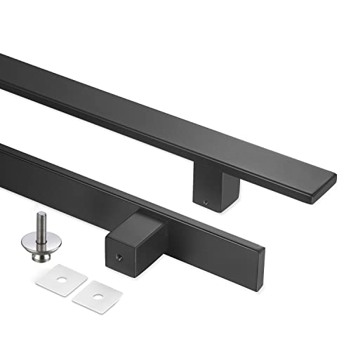 TOGU TG-6018 24 inches Solid Standoffs Heavy-Duty Commercial Grade-304 Stainless Steel Push Pull Door Handle/Barn Door Pull Handle/Glass Pulls, Matte Black Finish - Image 5