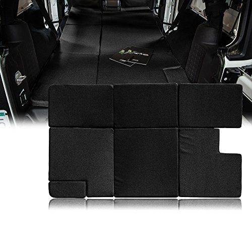 Xprite Sleeping Mattress Portable Outdoor Camping Pad Bed Platform Compatible with 2007-2018 Jeep Wrangler JKU, NitePad Sand Premium 1.5-inch Thick Trunk Cushion - Image 1