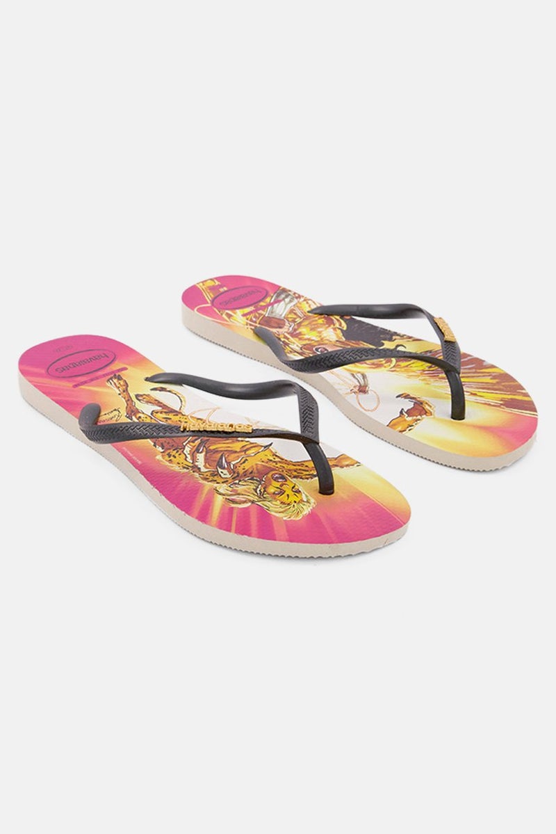havaianas Women Style 2 Herionas Flip-Flop Slipper, Beige/Dark Grey - Image 1