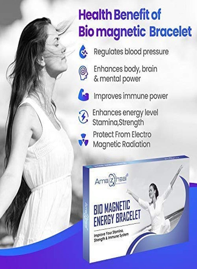 AMAZHEAL سوار أمازيل للعلاج المغناطيسي الحيوي، مصنوع من التيتانيوم مزدوج الطن، مع طاقة معدنية صحية للرجال والنساء (TBQ170) - Image 4