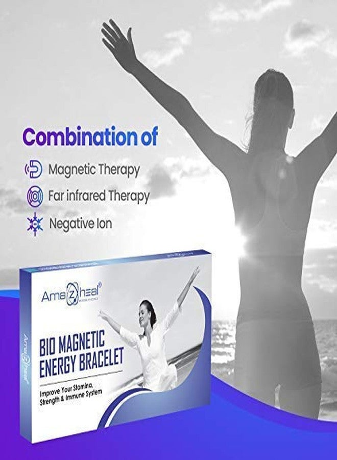 AMAZHEAL سوار أمازيل للعلاج المغناطيسي الحيوي، مصنوع من التيتانيوم مزدوج الطن، مع طاقة معدنية صحية للرجال والنساء (TBQ170) - Image 5