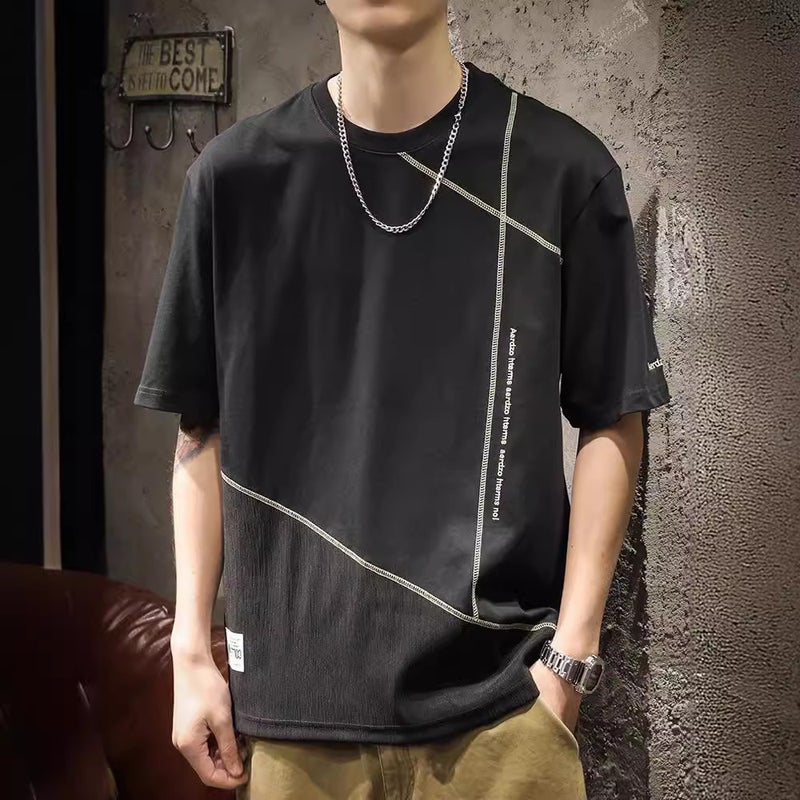 European Short-Sleeved T-Shirt Men'S Summer Loose Large Size Men'S Wear Trendyy Round Neck Half-Sleeved Cotton T-Shirt - Image 5