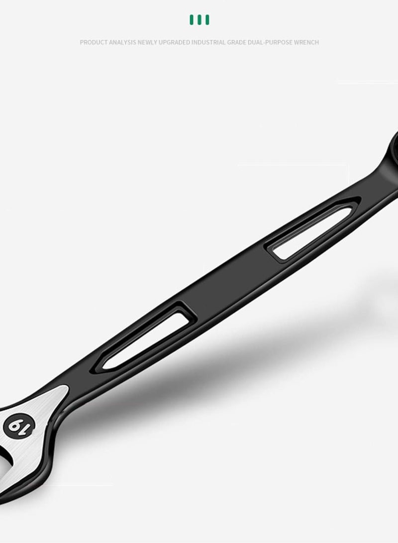 GGOOT Hand Tools, 8-32mm Two-Way Fast Wrench Industrial-Grade Small Opening Double Purpose Wrench Hardware Tool Auto Repair - Image 4