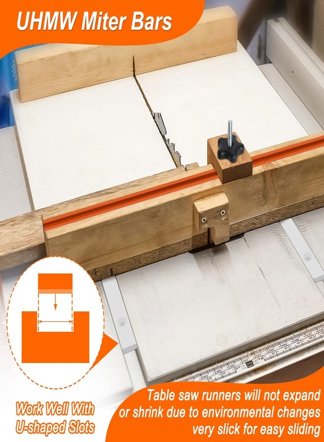 Catcan Crosscut Sled Kit for Table Saw Runners, Catcan Table Saw Sled Kit with 2 Aluminum T-Track, 2 UHMW Miter Bars, Knob and Bolt, Screws for Tablesaw Woodworking - Image 5