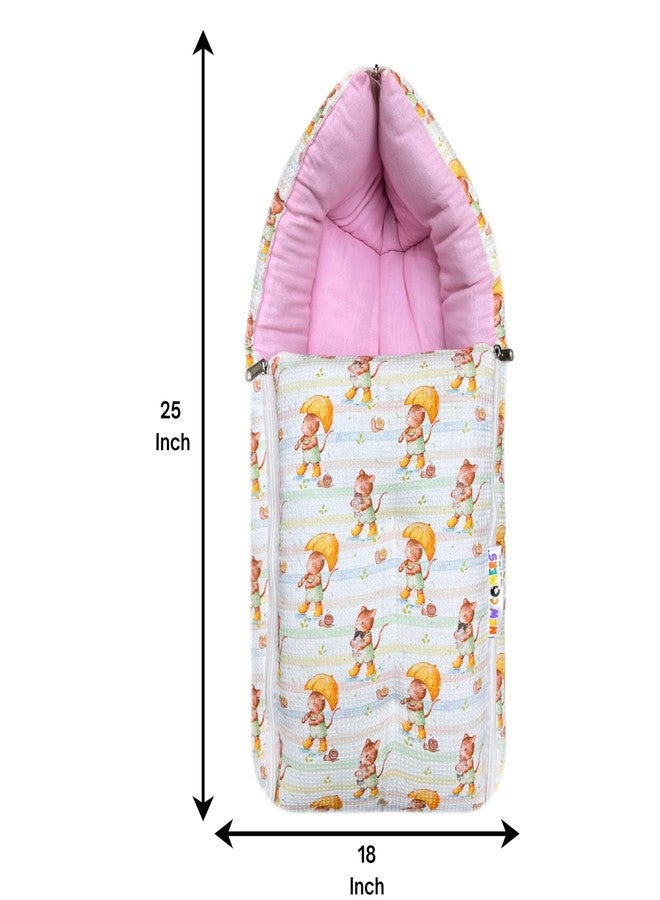 NEW COMERS® 3 in 1 Carry Nest Portable Cushion Bed with Waffle Texture Soft 100% Pure Muslin Padding Lightweight Travel Friendly Multi-Use Carry Wrap with Secure Support Design | Unisex Carry Bag Nest - Image 4