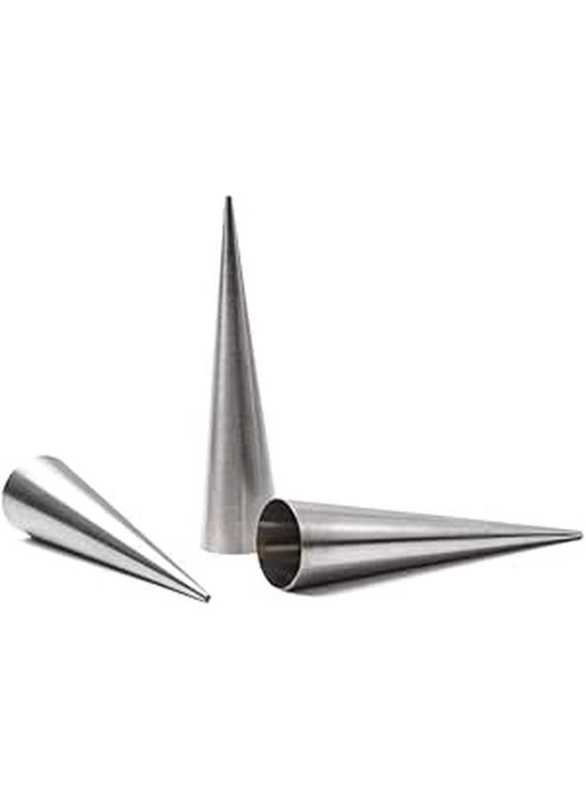 Stainless Steel Cream Horn Pastry Moulds 12 Pack Cone Shape DIY Baking Tools - Image 1
