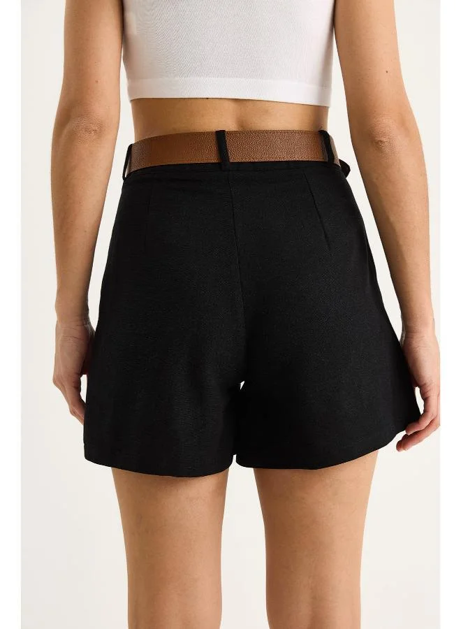 Ginger Cotton Blend High Rise Shorts
