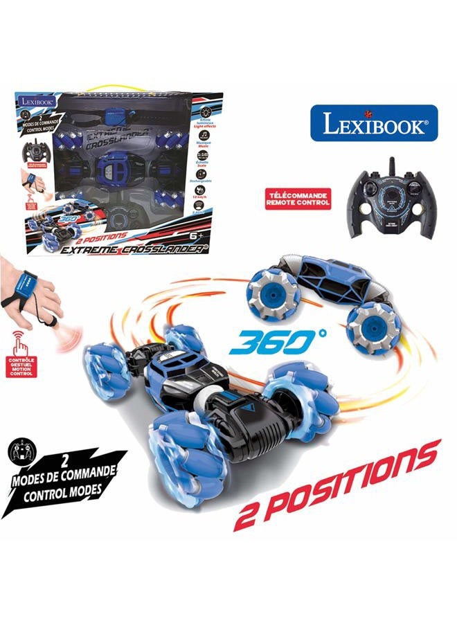Lexibook سيارة تحكم عن بعد Extreme Crosslander للطرق الوعرة، تصل سرعتها إلى 12كم/س، تأثيرات ضوئية، وسوار للتحكم بالإيماءات متضمن، موسيقى، قابلة لإعادة الشحن، RC50 - Image 2