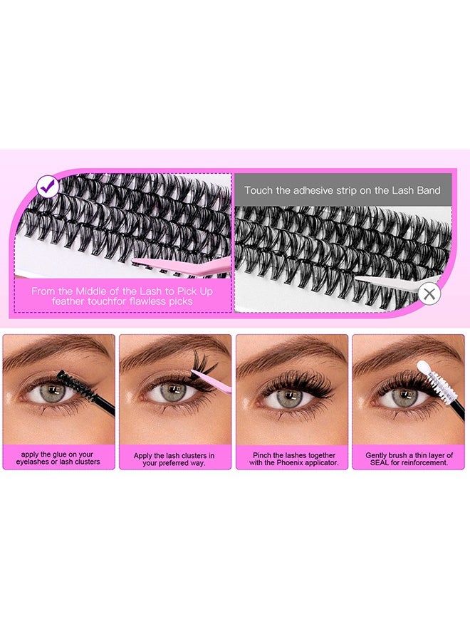 Julystar - Diy False Eyelashes—4 Styles DIY Eyelash Extension Kit, Segmented Corner Lashes 404 Lash Clusters, Mixed Eyelash Extension Lashes Cluster, Natural C Curl Eyelash Set, Brush Like Thick Eyelashes - Image 1
