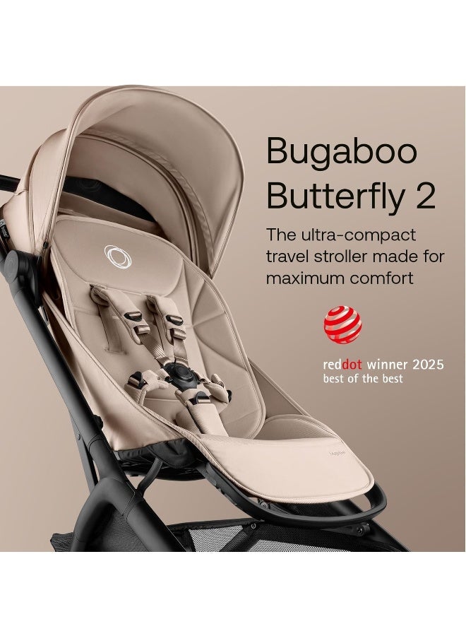 Bugaboo Butterfly 2 Stroller in Black/Desert Taupe - Image 2