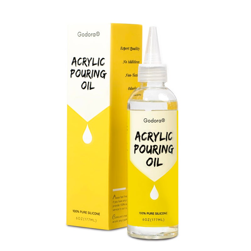 6 Ounce Art Silicone Pouring Oil for Dramatic Cell Creation 100 Silicone Acrylic Paint Pouring Oil with Precision Tip for Easy Use Dramatic Cell Activator for Painting Acrylic Watercolor