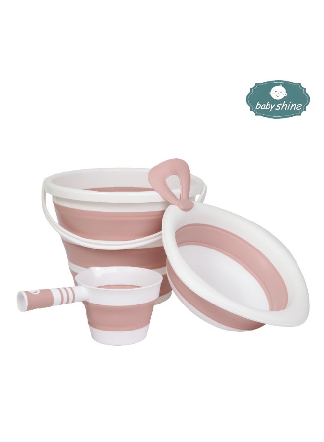 بيبي شاين مروش استحمام للأطفال 5 في 1 قابل للطي بتصميم امن وسهل التخزين لحديثي الولادة - Image 3