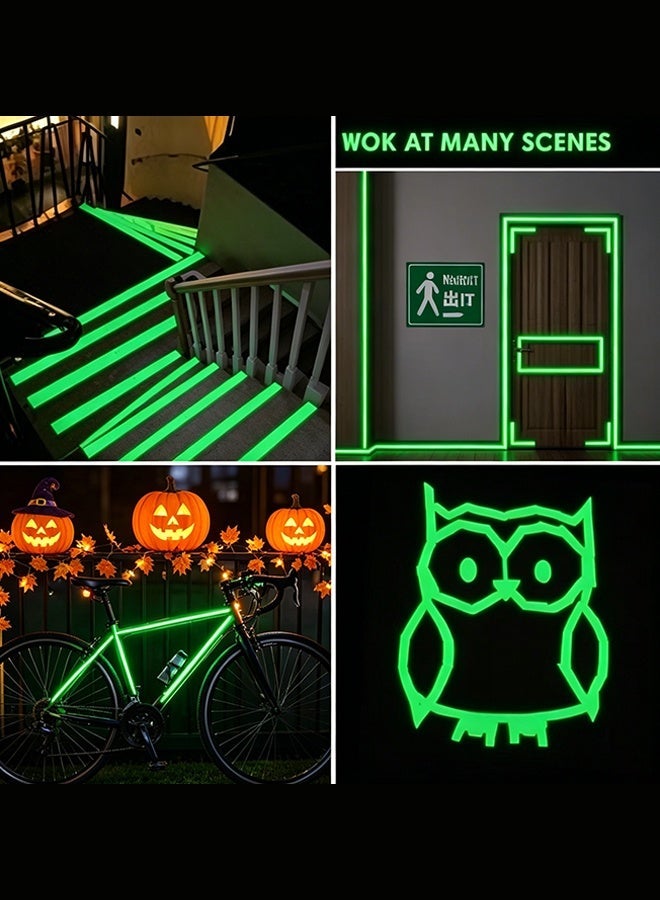 SenRan 2 Pack Glow in The Dark Tape, 1.5cm x 10m Waterproof Luminous Anti-Slip Tape, Fluorescent Stair Step Safety Marking Strip for Indoor Outdoor Night Warning Decoration - Image 5