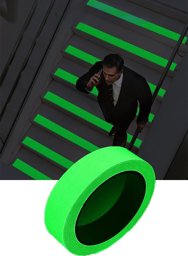 SenRan 2 Pack Glow in The Dark Tape, 1.5cm x 10m Waterproof Luminous Anti-Slip Tape, Fluorescent Stair Step Safety Marking Strip for Indoor Outdoor Night Warning Decoration - Image 1