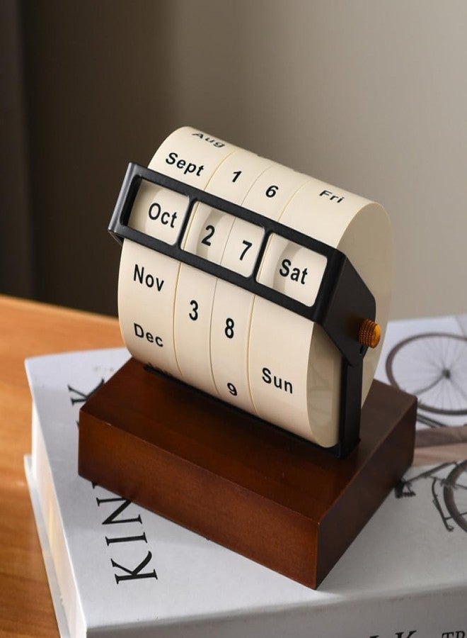 Shrandi 2026 Novel Creative Calendar Rotating Wooden Labelled Tag Calendar Desktop Accessory Creative Design - Image 2