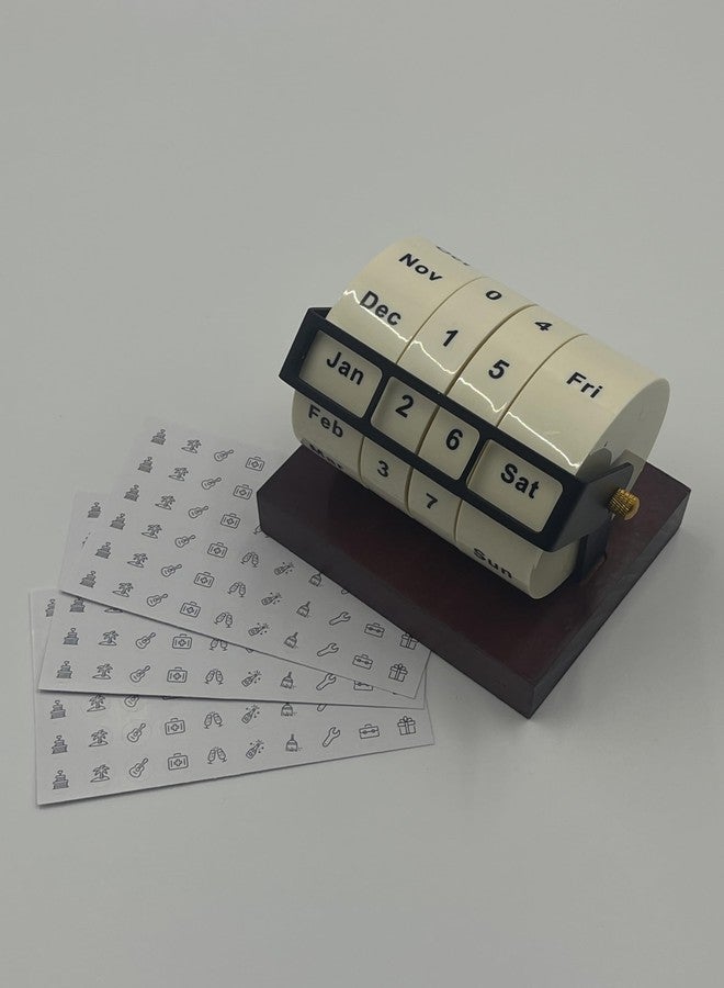 Shrandi 2026 Novel Creative Calendar Rotating Wooden Labelled Tag Calendar Desktop Accessory Creative Design - Image 3