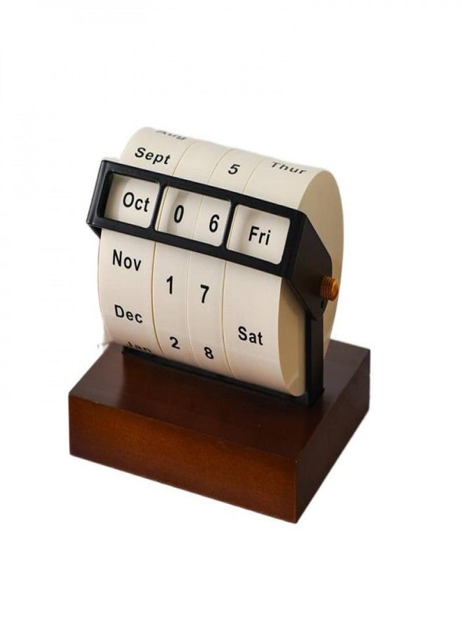 Shrandi 2026 Novel Creative Calendar Rotating Wooden Labelled Tag Calendar Desktop Accessory Creative Design - Image 1