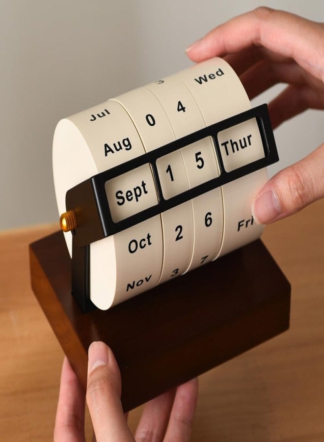 Shrandi 2026 Novel Creative Calendar Rotating Wooden Labelled Tag Calendar Desktop Accessory Creative Design - Image 4
