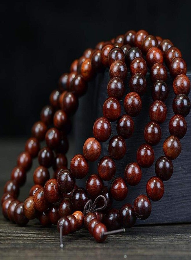 JAJAFOOK 6mm 8mm 10mm 12mm Natural Fragrant Mahogany 108 Mala Meditation Beads Tibetan Buddhism Prayer Beads Round Polished Rosary for Men Women - Image 4