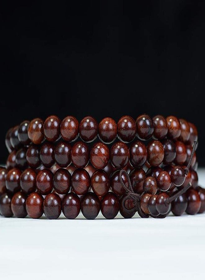 JAJAFOOK 6mm 8mm 10mm 12mm Natural Fragrant Mahogany 108 Mala Meditation Beads Tibetan Buddhism Prayer Beads Round Polished Rosary for Men Women - Image 3