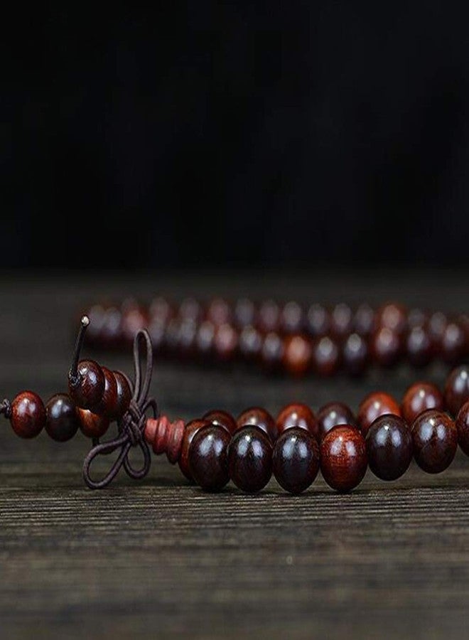 JAJAFOOK 6mm 8mm 10mm 12mm Natural Fragrant Mahogany 108 Mala Meditation Beads Tibetan Buddhism Prayer Beads Round Polished Rosary for Men Women - Image 5