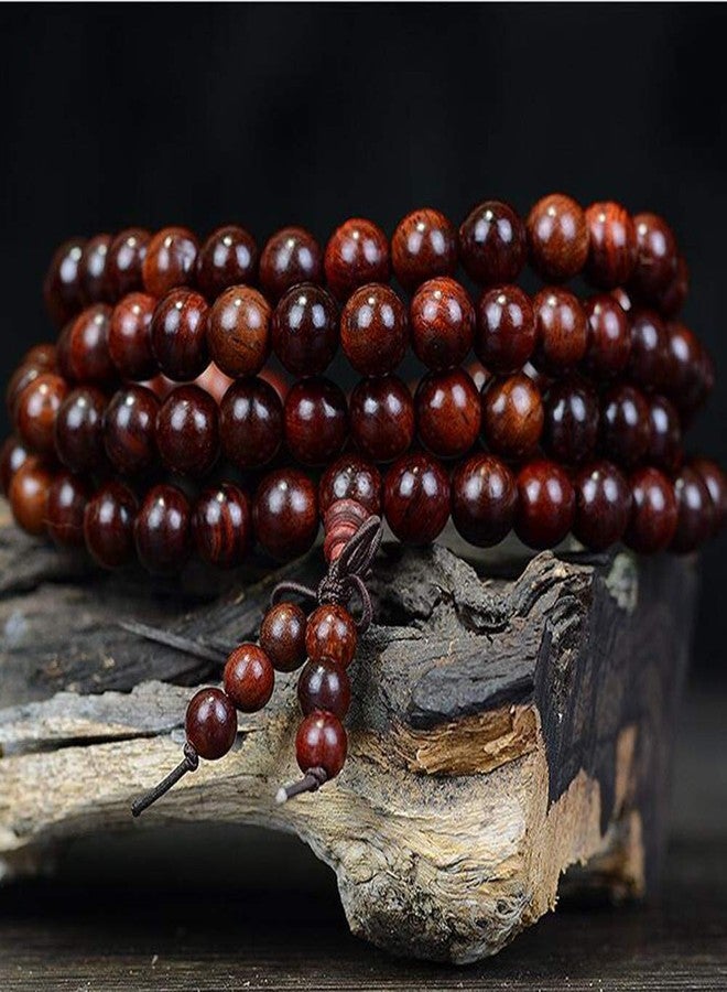 JAJAFOOK 6mm 8mm 10mm 12mm Natural Fragrant Mahogany 108 Mala Meditation Beads Tibetan Buddhism Prayer Beads Round Polished Rosary for Men Women - Image 2