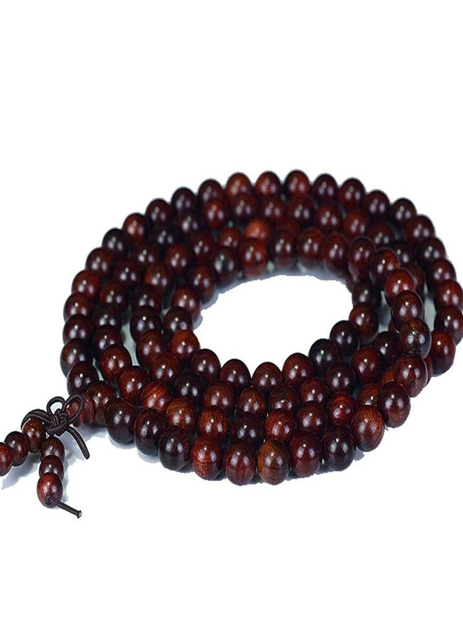JAJAFOOK 6mm 8mm 10mm 12mm Natural Fragrant Mahogany 108 Mala Meditation Beads Tibetan Buddhism Prayer Beads Round Polished Rosary for Men Women - Image 1