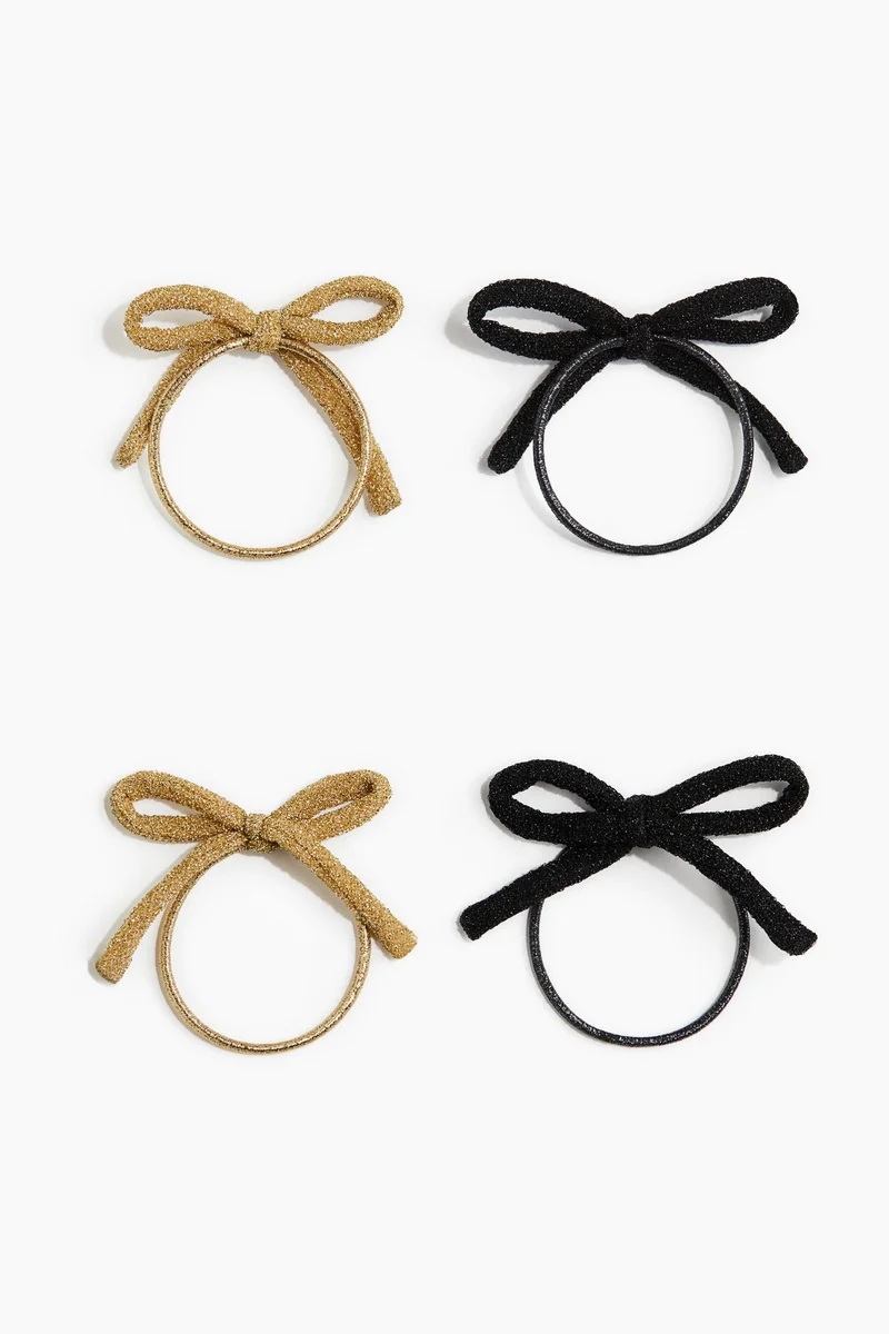H&M 4-pack bow-detail hair elastics