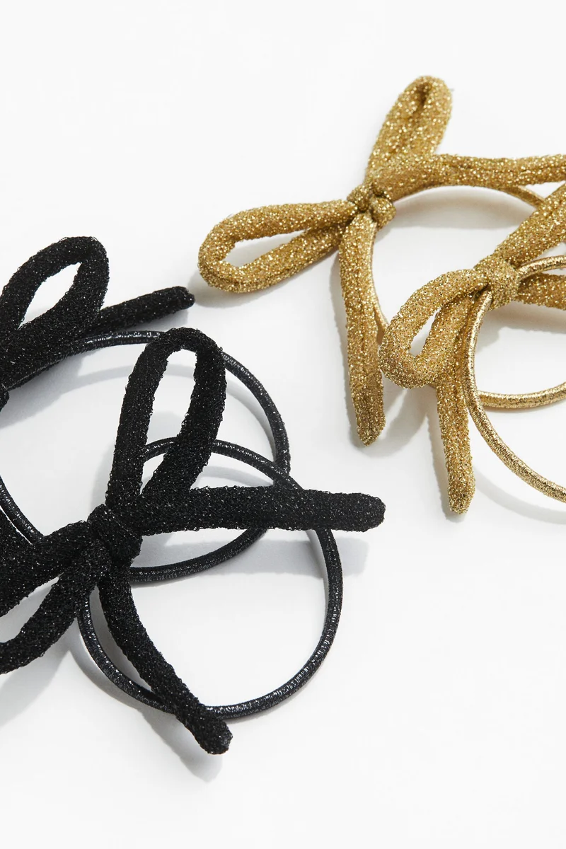 H&M 4-pack bow-detail hair elastics