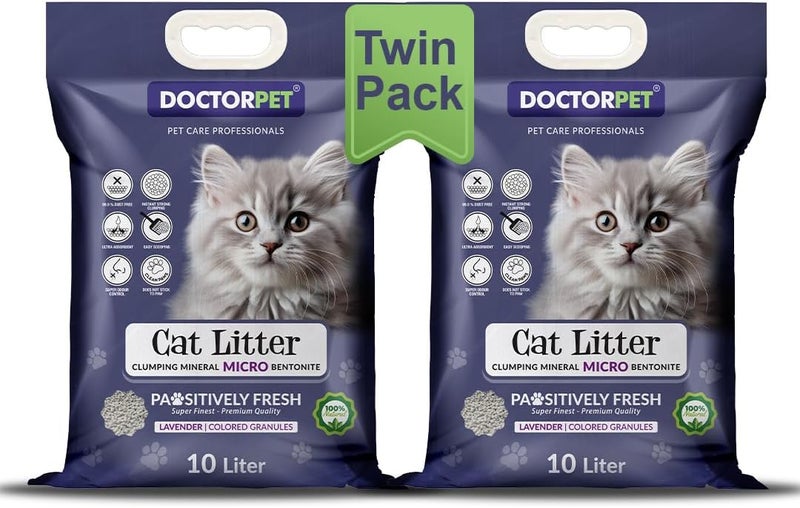 DoctorPet Doctor Pet Lavender Scented Clumping Cat Litter - Twin Pack - Image 1