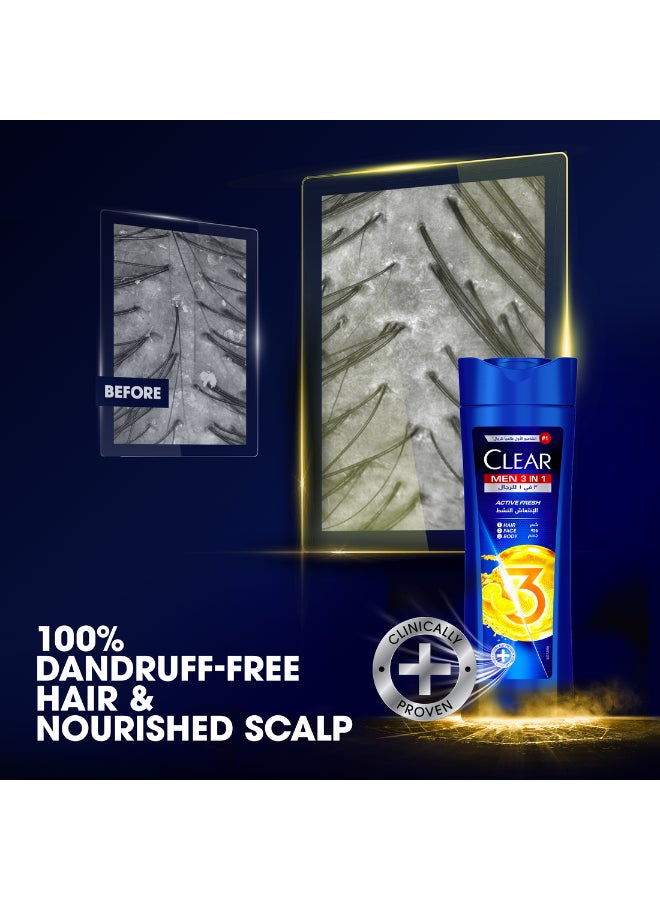 CLEAR 3in1 Shampoo for men, Active Fresh, 600ml - Image 5