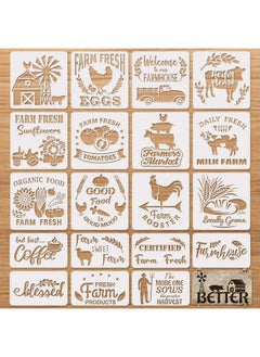 20 Pieces Farmhouse Stencils Reusable Farm Painting Stencils Farm Theme Drawing Art Template For Scrapbooking Drawing Tracing Diy Furniture Wall Floor Fabric Decors 2 Sizes And 20 Patterns