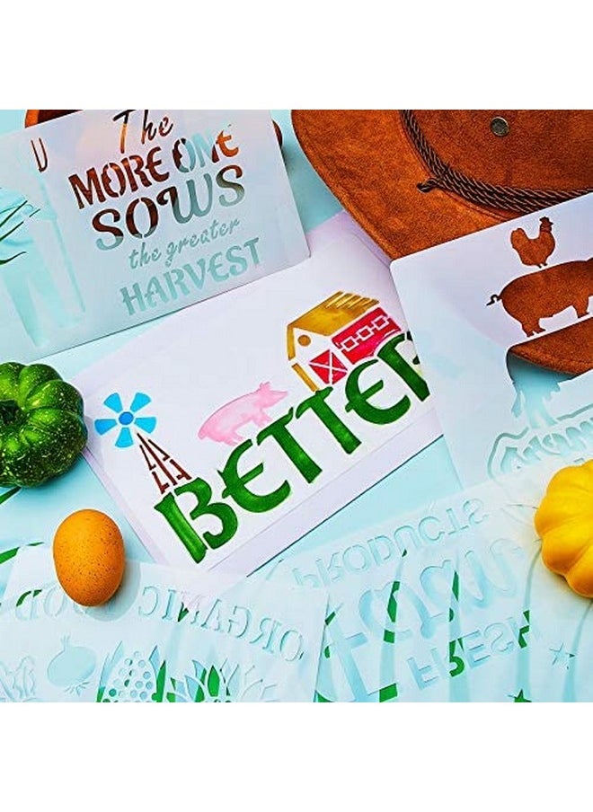 Zonon - 20 Pieces Farmhouse Stencils Reusable Farm Painting Stencils Farm Theme Drawing Art Template For Scrapbooking Drawing Tracing Diy Furniture Wall Floor Fabric Decors 2 Sizes And 20 Patterns - Image 1