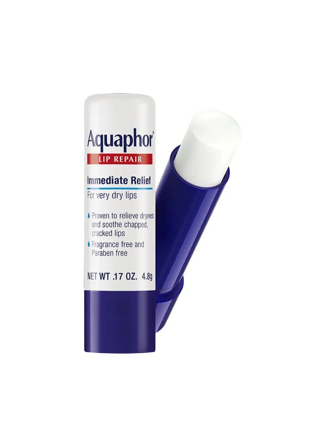 Aquaphor Lip Repair Stick Lip Balm (0.17 Oz) – Long-Lasting Moisturizing Care for Dry & Chapped Lips, with Shea Butter & Vitamins, Fragrance-Free - Image 1