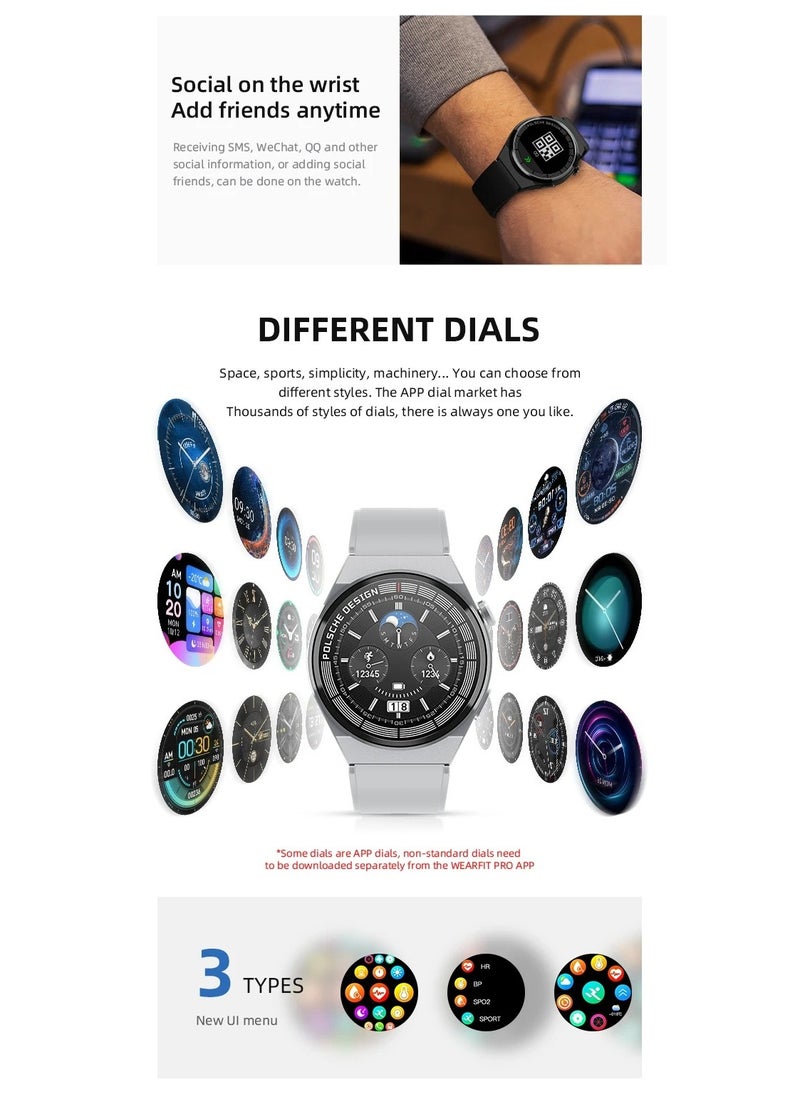 HW3 Max Smart Watch With Full Screen Works With the Android And IOS System Quick Response Wireless Charging Sport Mode - Voice Assistant - Health Monitoring -  Multifunctional NFC