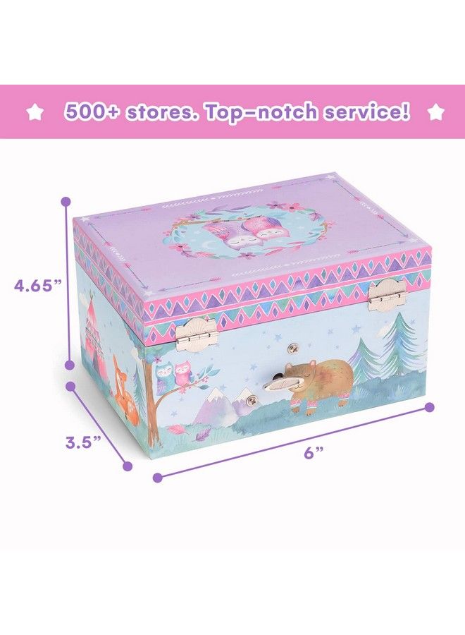JewelKeeper Girl'S Musical Jewelry Storage Box With Spinning Owls Woodland Design Twinkle Twinkle Little Star Tune - Image 4