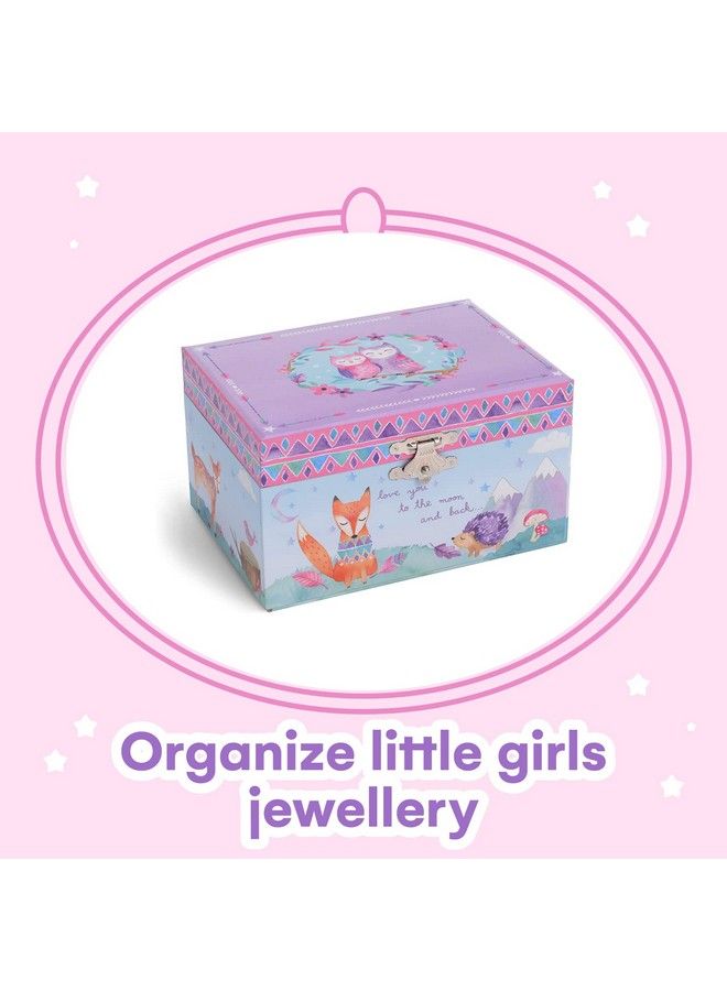 JewelKeeper Girl'S Musical Jewelry Storage Box With Spinning Owls Woodland Design Twinkle Twinkle Little Star Tune - Image 3