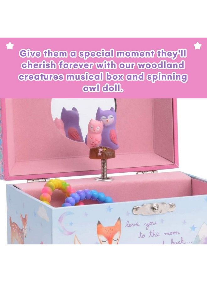 JewelKeeper Girl'S Musical Jewelry Storage Box With Spinning Owls Woodland Design Twinkle Twinkle Little Star Tune - Image 5