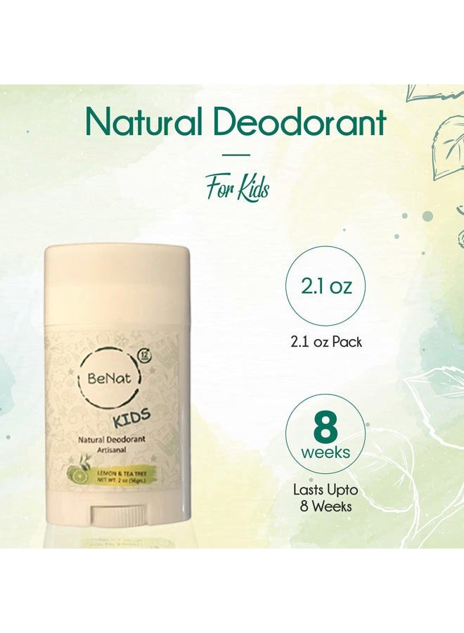 BeNat . 2-pack. Artisanal, All-Natural Deodorant for KIDS. 2-oz. Simple, Safe and Effective natural ingredients that really Work! Crafted with LOVE in Small Batches. - Image 3
