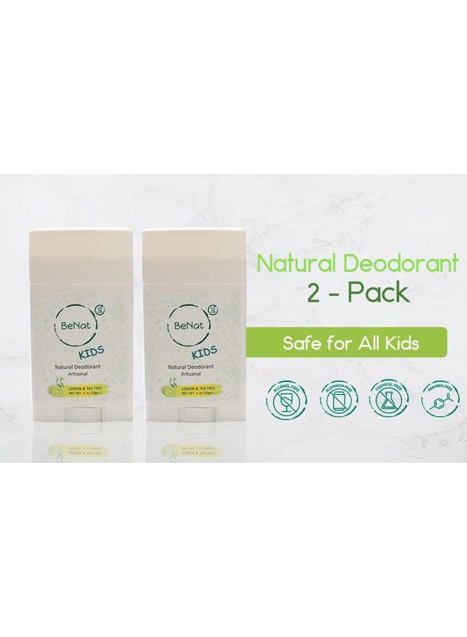 BeNat . 2-pack. Artisanal, All-Natural Deodorant for KIDS. 2-oz. Simple, Safe and Effective natural ingredients that really Work! Crafted with LOVE in Small Batches. - Image 2
