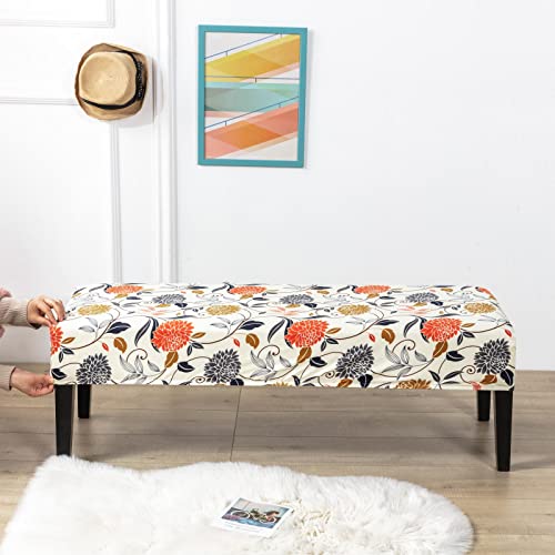 HEAVY DRIVER® Bench Covers High Stretch Slipcover for Dining Room Bench Seat Cushion Cover (Pattern - E) ,Spandex ,Multicolor - Image 3