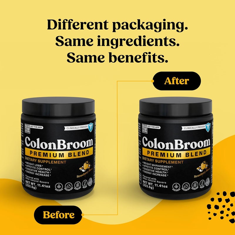 ColonBroom Premium Powder Supplement Strawberry  Colon Broom Psyllium Husk Fiber Powder Drink  Gluten Free NonGMO Colon Cleanse for Bloating Relief  Gut Health 50 Servings - Image 2