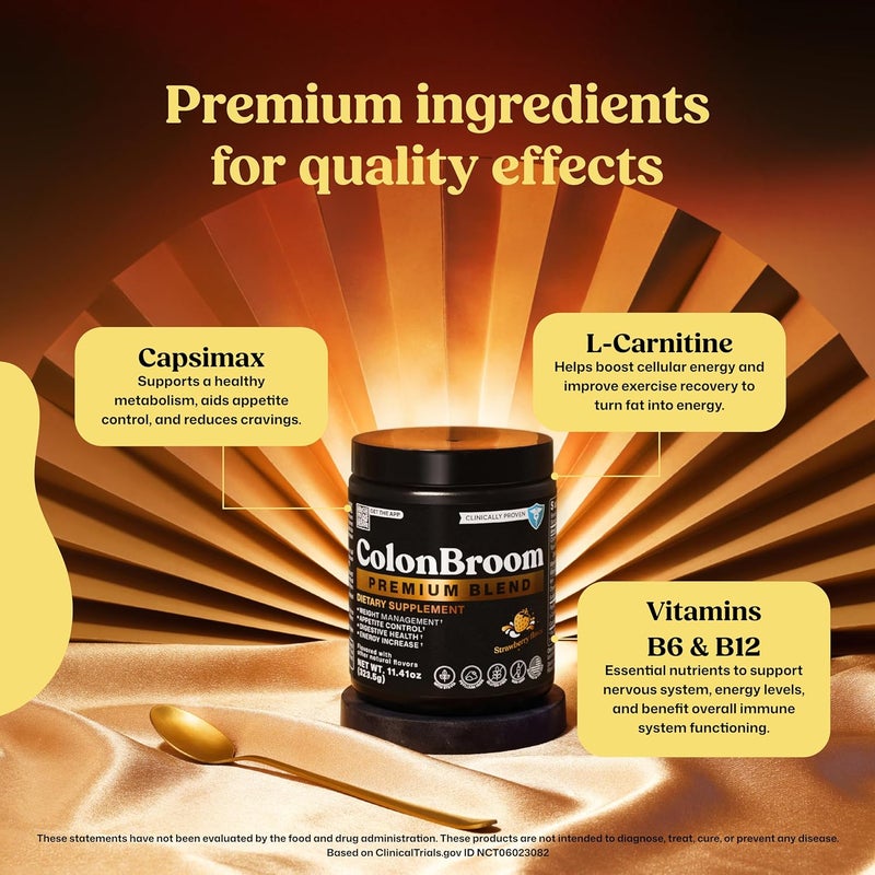 ColonBroom Premium Powder Supplement Strawberry  Colon Broom Psyllium Husk Fiber Powder Drink  Gluten Free NonGMO Colon Cleanse for Bloating Relief  Gut Health 50 Servings - Image 5