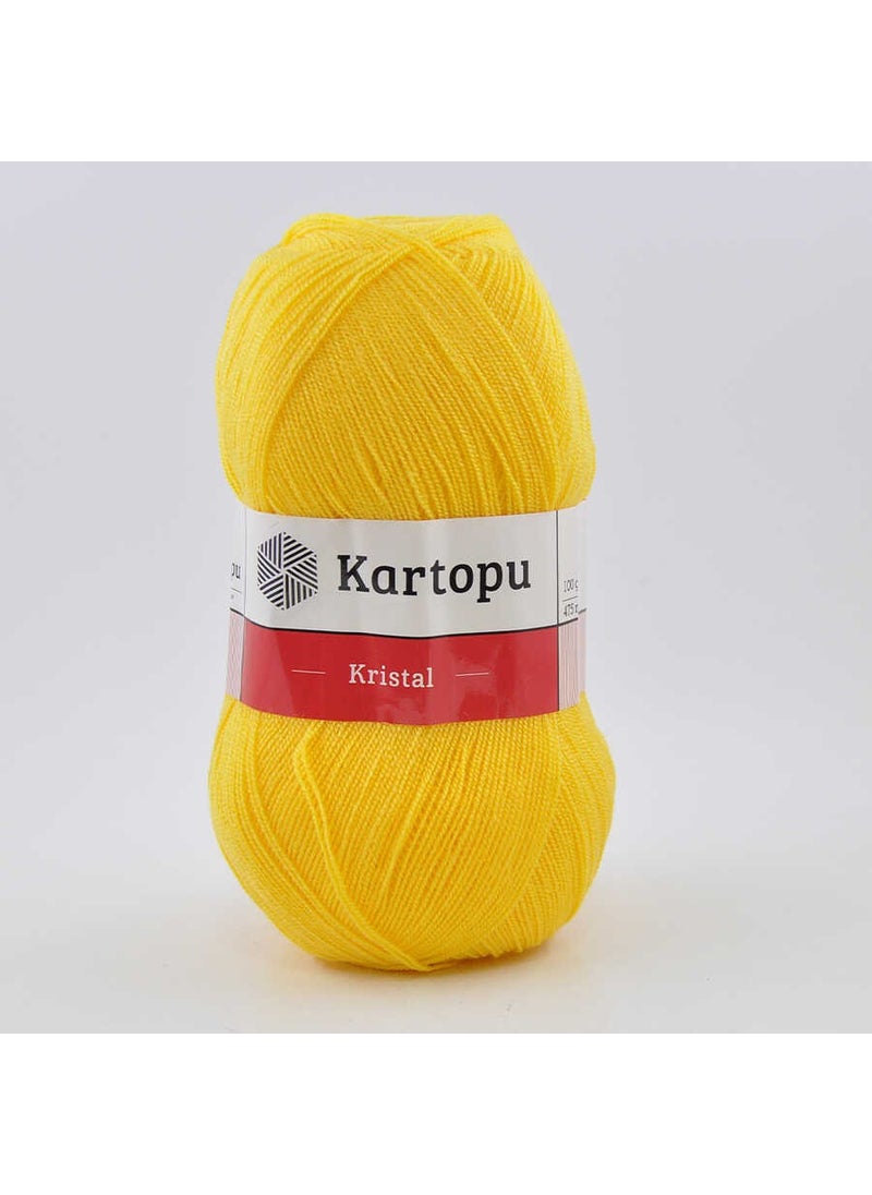 Kartopu Kristal K301 5 Pieces Fiber Yarn Hand Knitting Yarn Yellow 