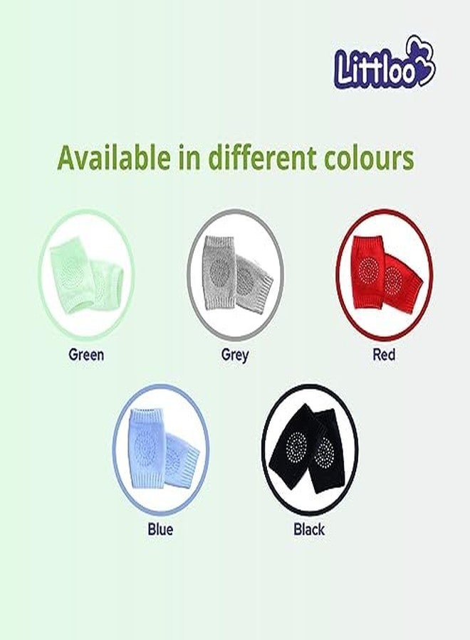 LITTLOO Baby Knee Socks & Crawling Socks (Pack of 4) Anti-Slip Knee & Elbow Protector Pads, Soft Cotton Elastic for Cushion & Knee Protection (Black) - Image 2