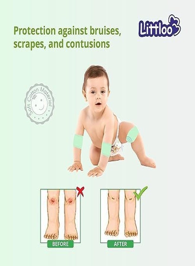 LITTLOO Baby Knee Socks & Crawling Socks (Pack of 4) Anti-Slip Knee & Elbow Protector Pads, Soft Cotton Elastic for Cushion & Knee Protection (Black) - Image 3