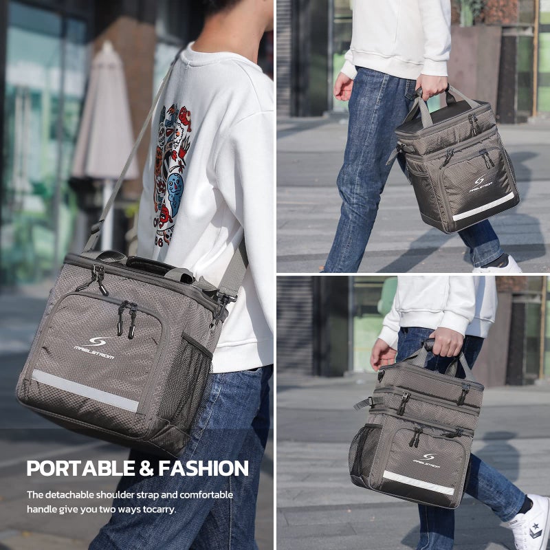 Maelstrom Lunch Box for Men,Insulated Lunch Bag Women/Men,Leakproof Lunch Cooler Bag,Lunch Tote Bag for Work,Small,Grey - Image 5