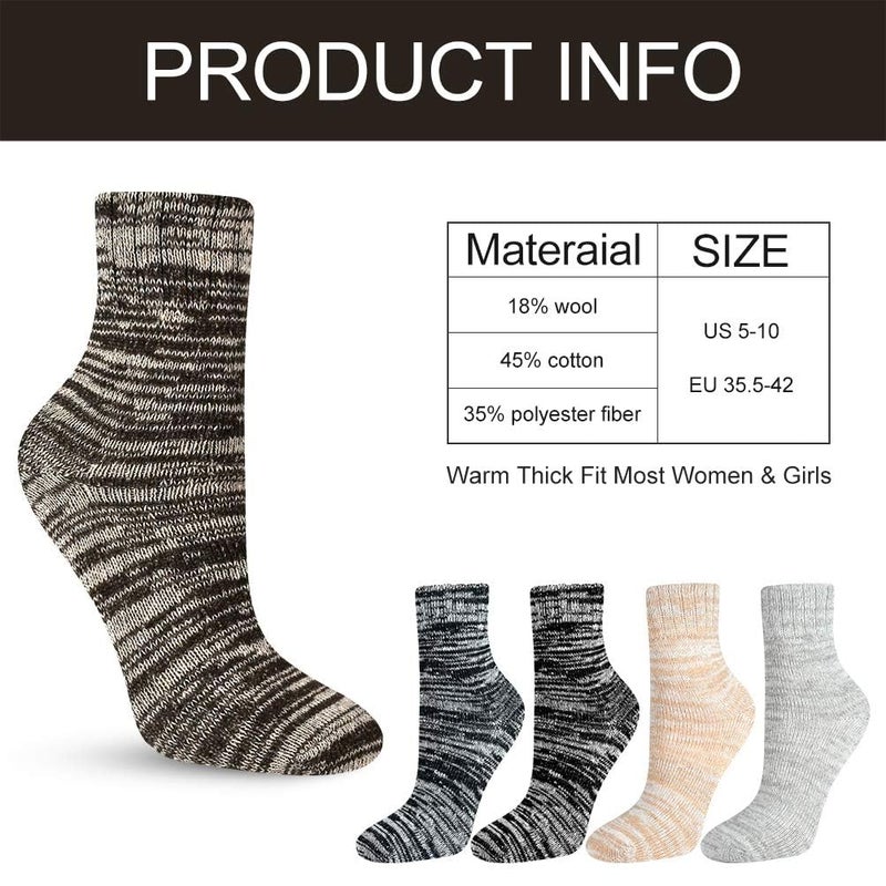 besky Warm Socks for Women Cozy Fuzzy Winter Socks Cotton Soft Crew Socks Christmas Gifts for Women - Image 4