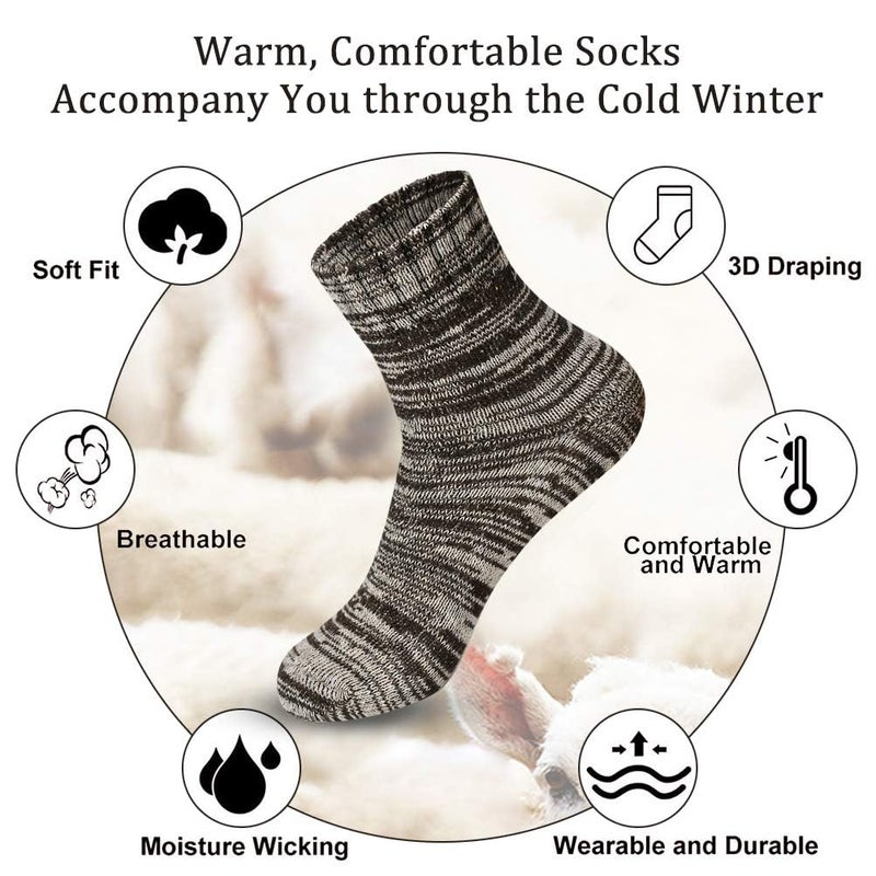 besky Warm Socks for Women Cozy Fuzzy Winter Socks Cotton Soft Crew Socks Christmas Gifts for Women - Image 3
